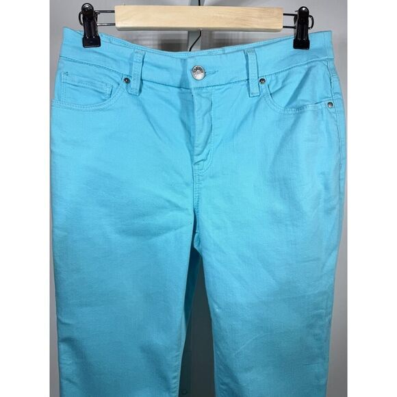 CHICO'S Women's So Slimming Girlfriend Crop Denim Jeans Blue Size 0P/4P - Picture 4 of 8